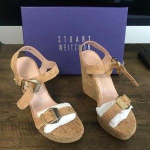 STUART WEITZMAN TWOFER NATURAL CORK WEDGE